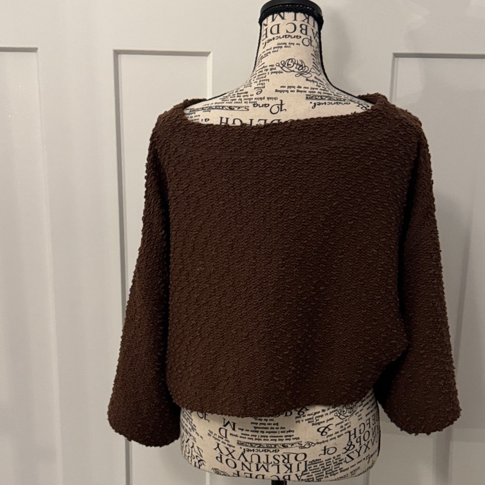 Urban Outfitters Textured Brown Scoop Neck Sweater - Picture 3 of 5